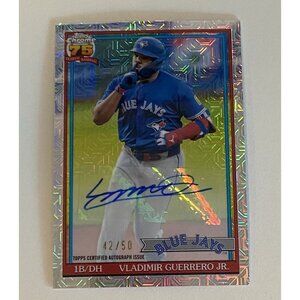 Tops Series 1 Vladimir Guerrero Jr. Blue Jays Autographed Card 42/50 Silver Pack